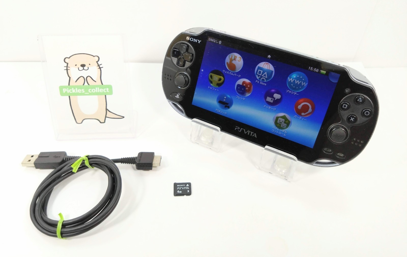 PS Vita Crystal Black PCH 1100 Console w/4GB USB Wi-Fi PSV Tested Sony 0409A