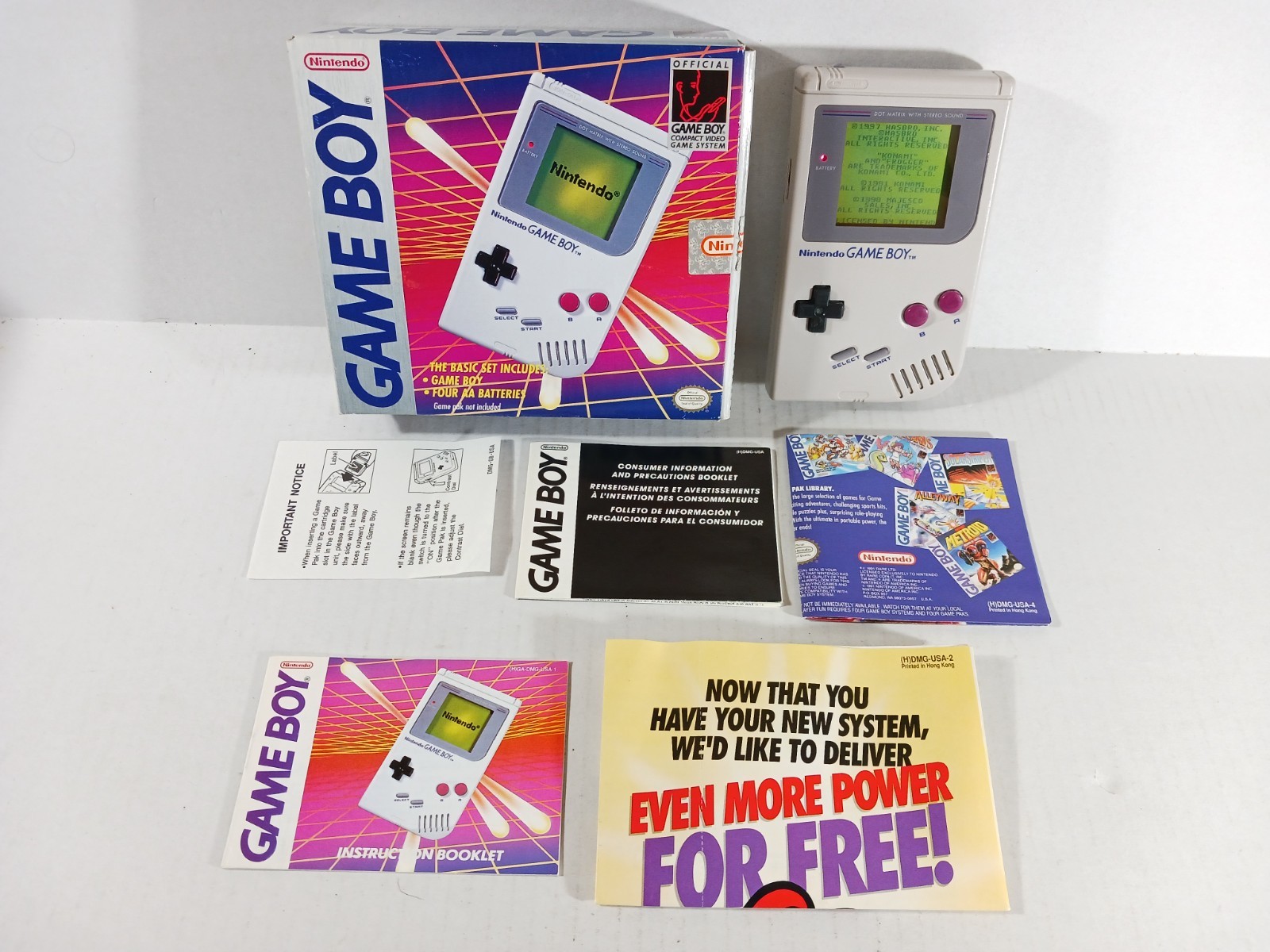 Nintendo GameBoy DMG Complete With Box Original Tested CIB Box Manual Game Boy