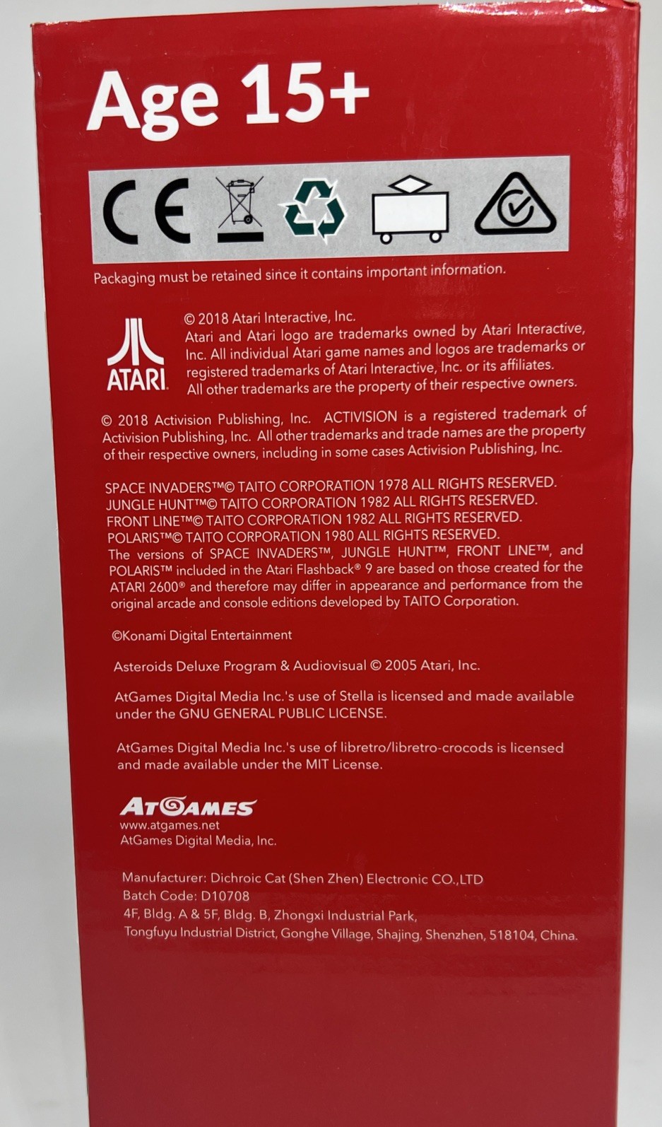 Atari Flashback 9 HDMI Retro Console 110 Games 2 controllers Open Box
