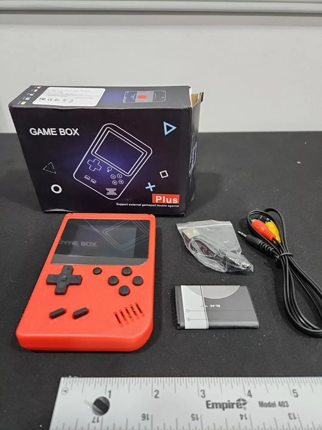 GAMEBOX GAME BOX PLUS- HAND HELD GAME SYSTEM RECHARGEABLE BATTERY – RED
