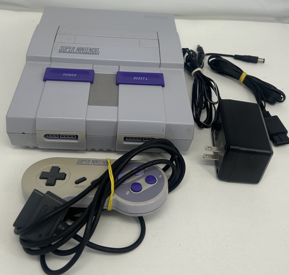 Nintendo SNES Console Bundle OEM Controller w/ Power Supply & AV Cable Tested