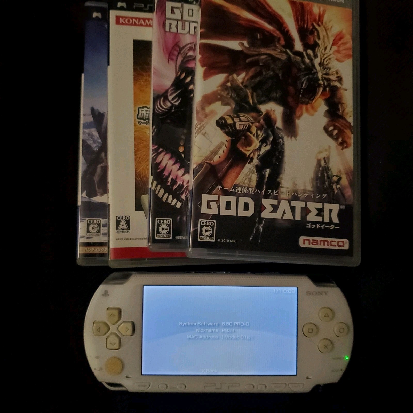 Sony PSP 1000 Ceramic White Japan Region Free English CFW 6.60 US Seller+4 Game