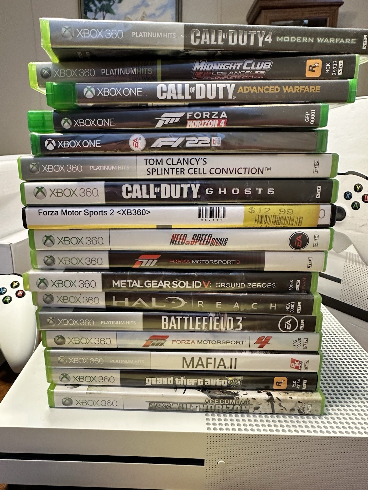 Microsoft Xbox One S 1TB White Console Bundle Includes 2 Controllers & 17 Games