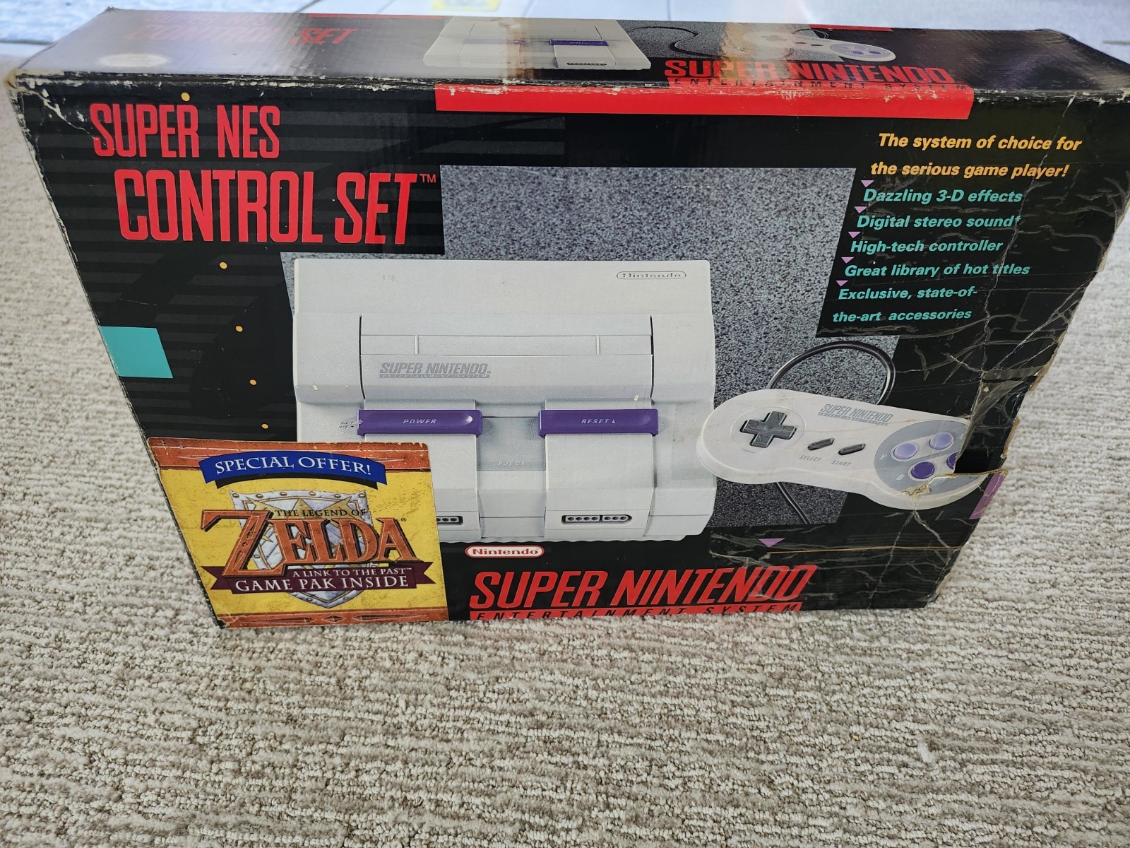 Super Nintendo SNES Console System Zelda: A Link To The Past Bundle CIB RARE