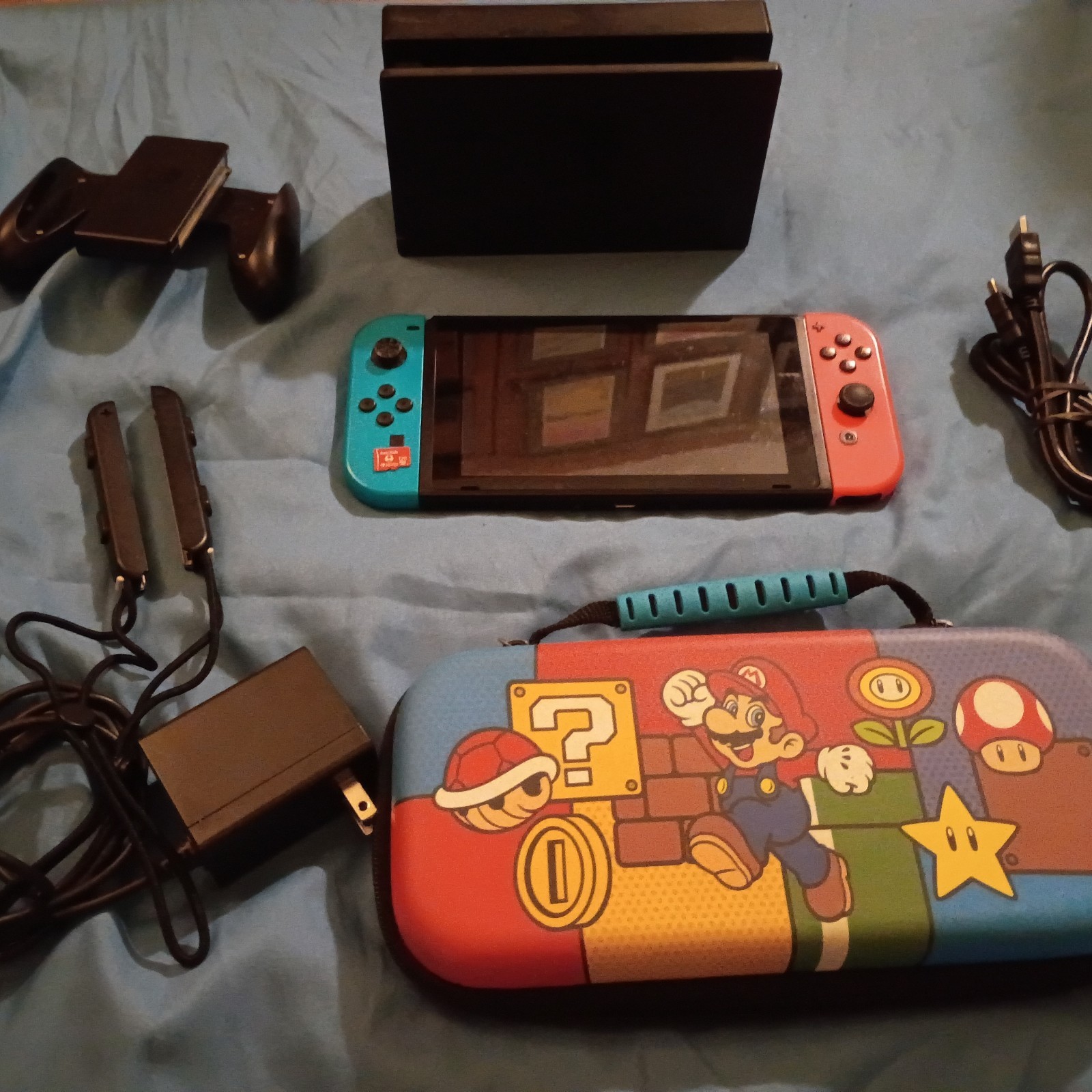 Nintendo Switch with Carrying Case and 128 GB SD Card