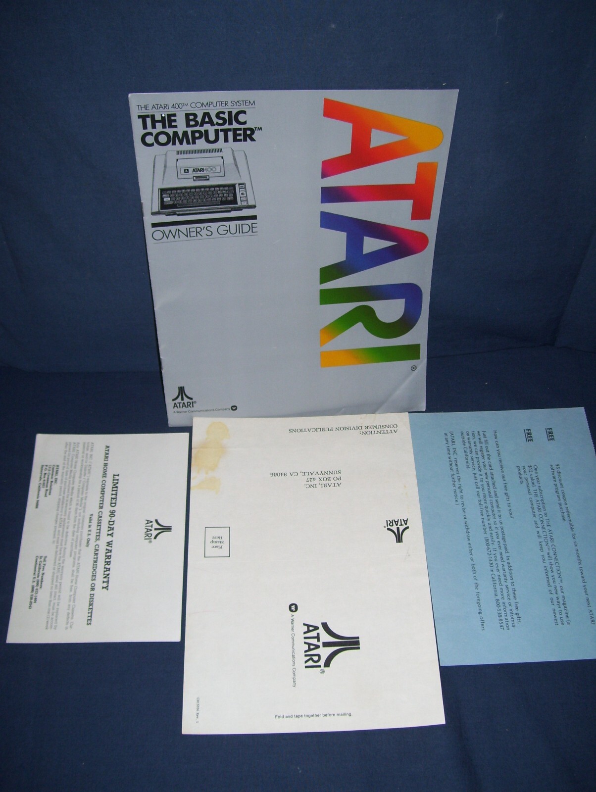 Atari 400 System Not Tested with AC Adapter Manual and Warranty Cards Used