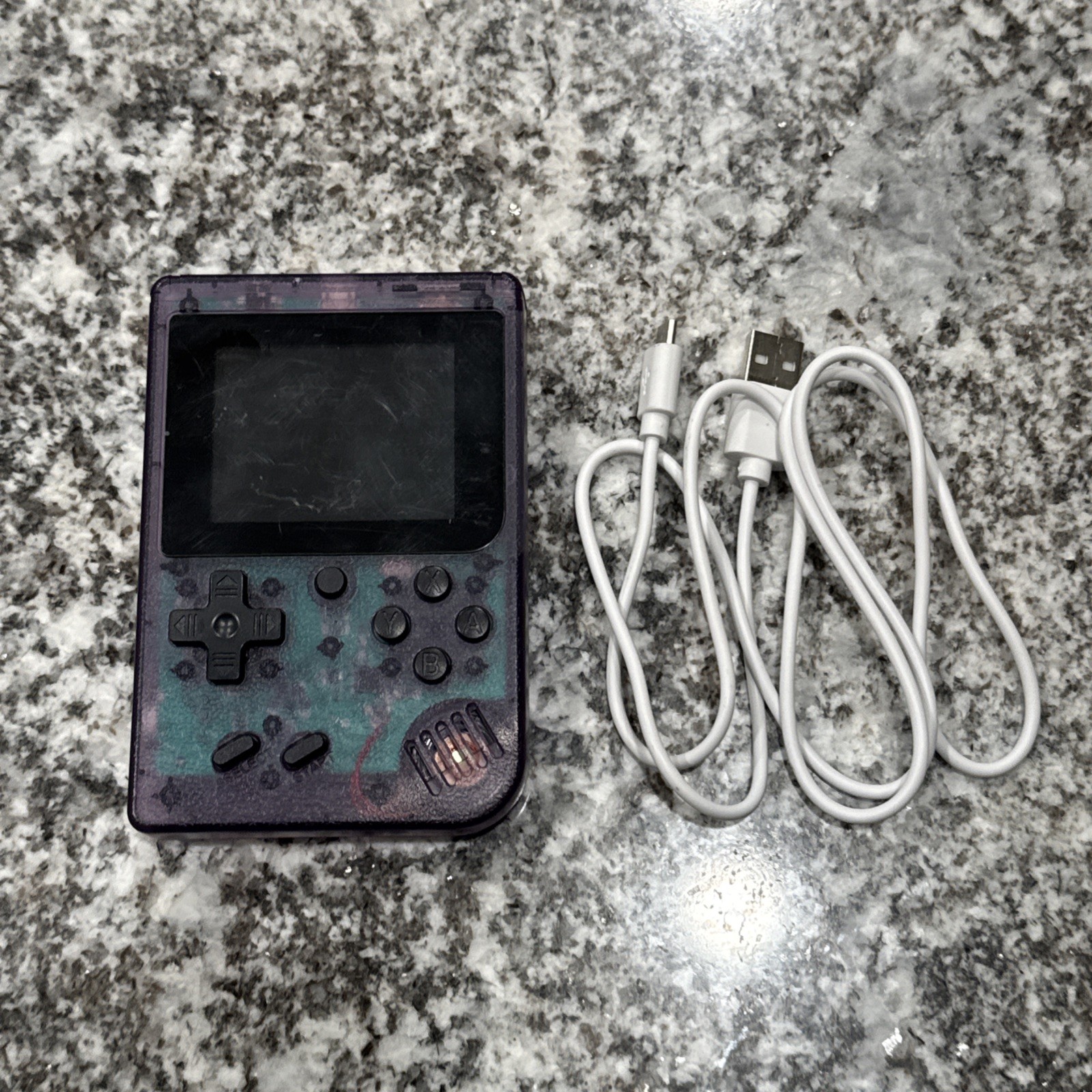 Merkury MI-PGC01 Purple Clear Handheld Video Game Console Rechargeable Battery