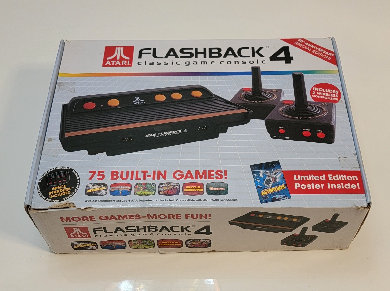 Atari Flashback 4 Classic Game Console Deluxe Tested Working Games Collector