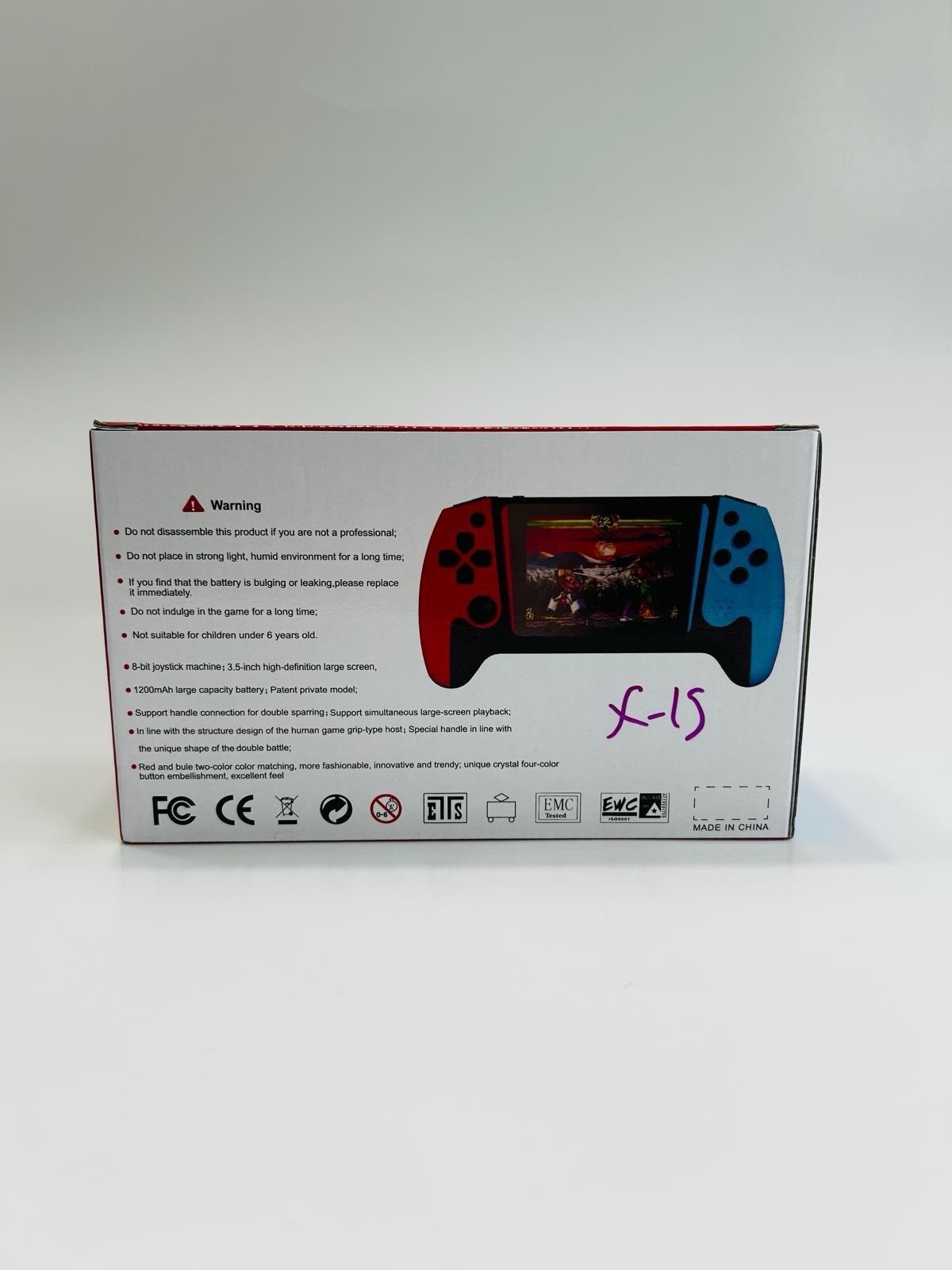 Q21 Retro Handheld Game Console 3.5” Screen Built-In Games Red/Blue