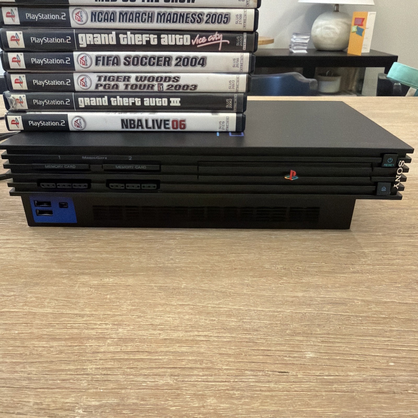 Sony Playstation 2 Fat PS2 Console SCPH-30001 w/ Controller & 8 Games GTA Vice