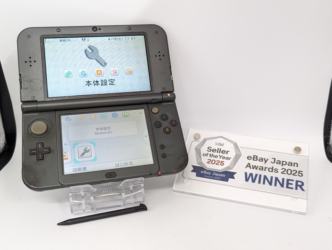 B1445 Nintendo new 3DS LL XL console Metallic Black Japan w/pen fx