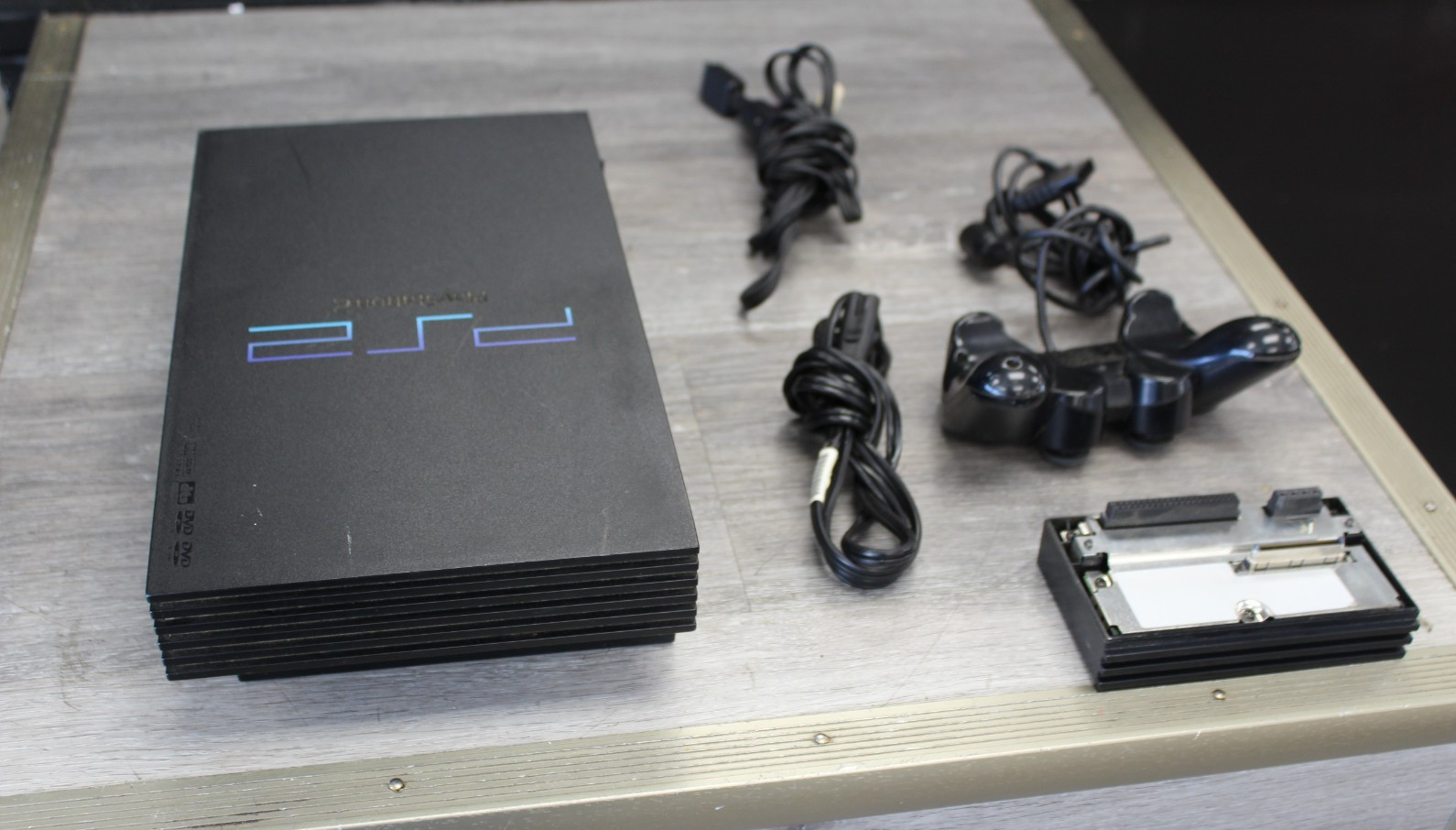 Sony PlayStation 2 FAT PS2 Original Console Black SCPH-39001 w/Contr, Network Ad