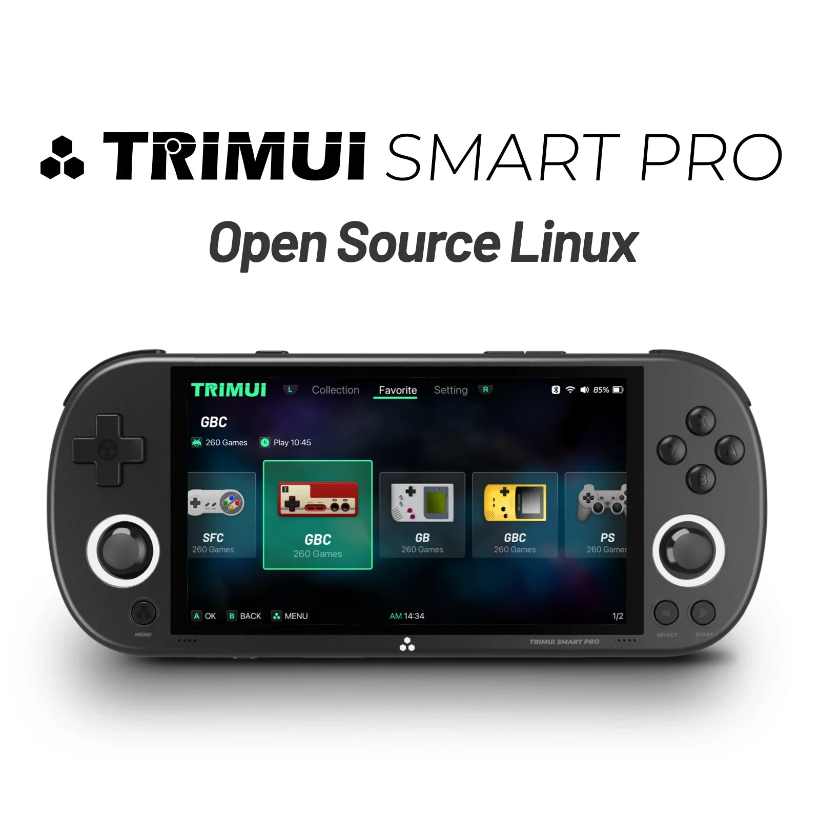 Retro Handheld Console Trimui Smart Pro, 4.96″ IPS Linux RGB Joystick Game Gift
