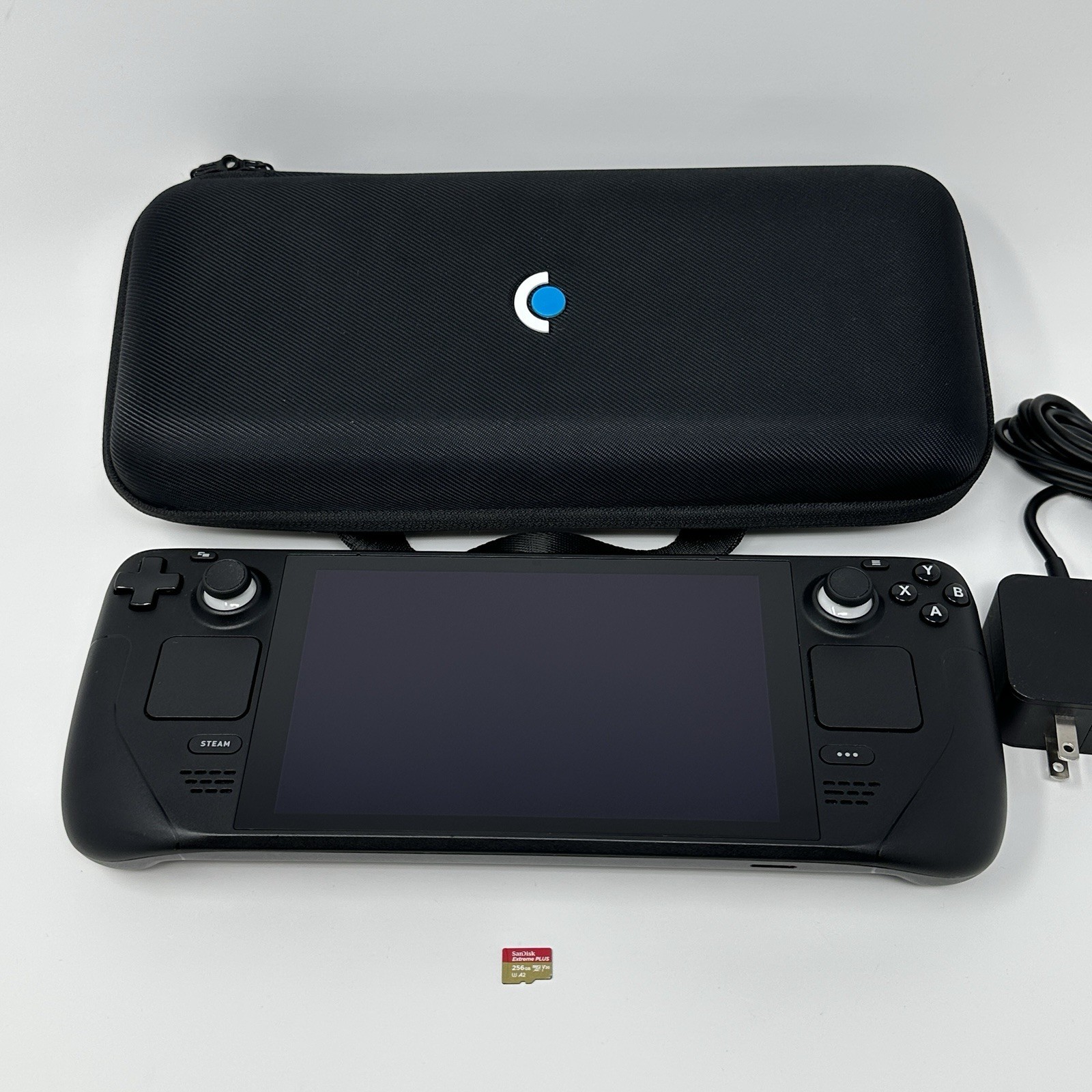 Valve Steam Deck LCD 256gb Model Carrying Case, Charger, & 256gb SD Card! NICE!!