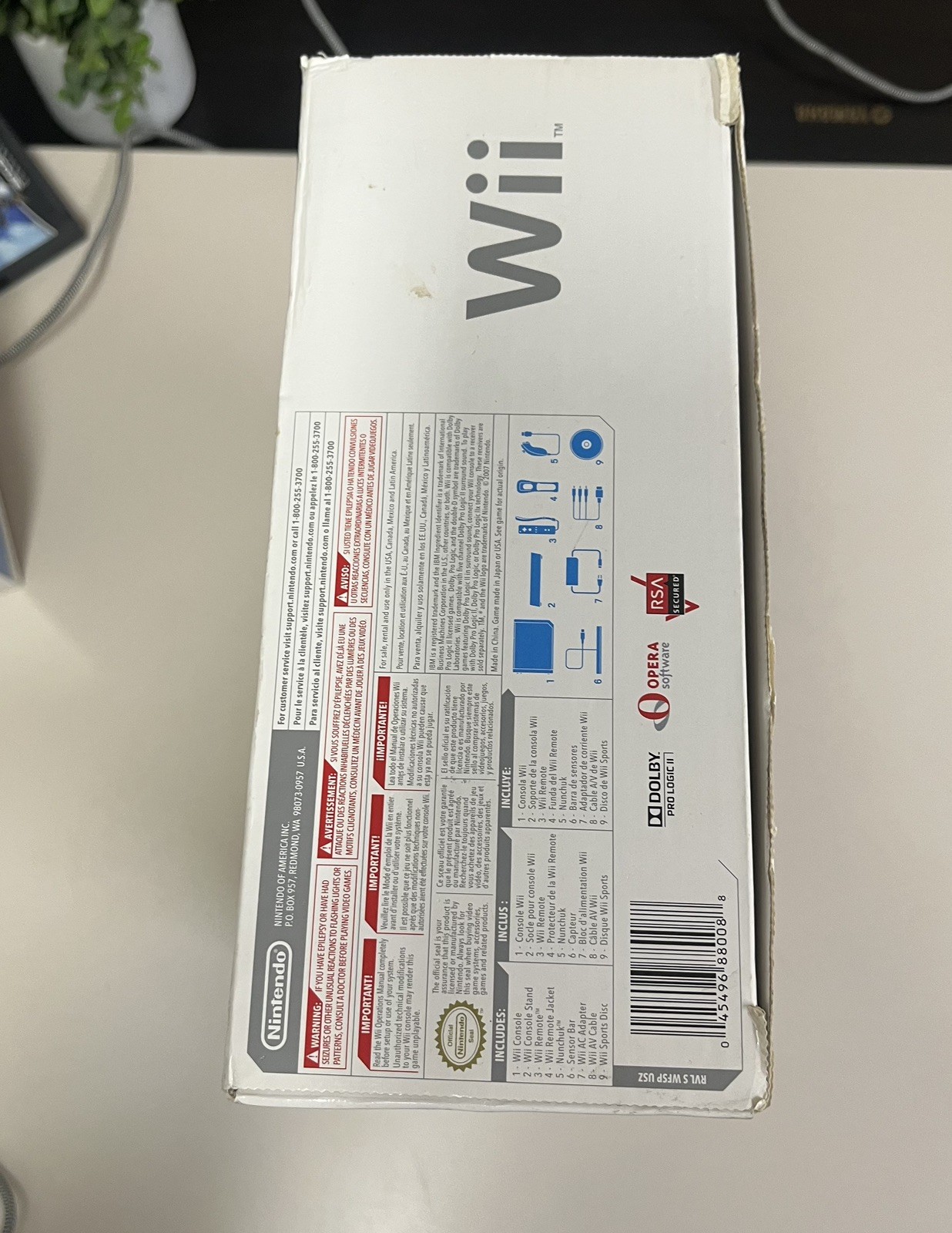 Nintendo Wii Console In Box, Working, no controllers sensor bar games or manuals