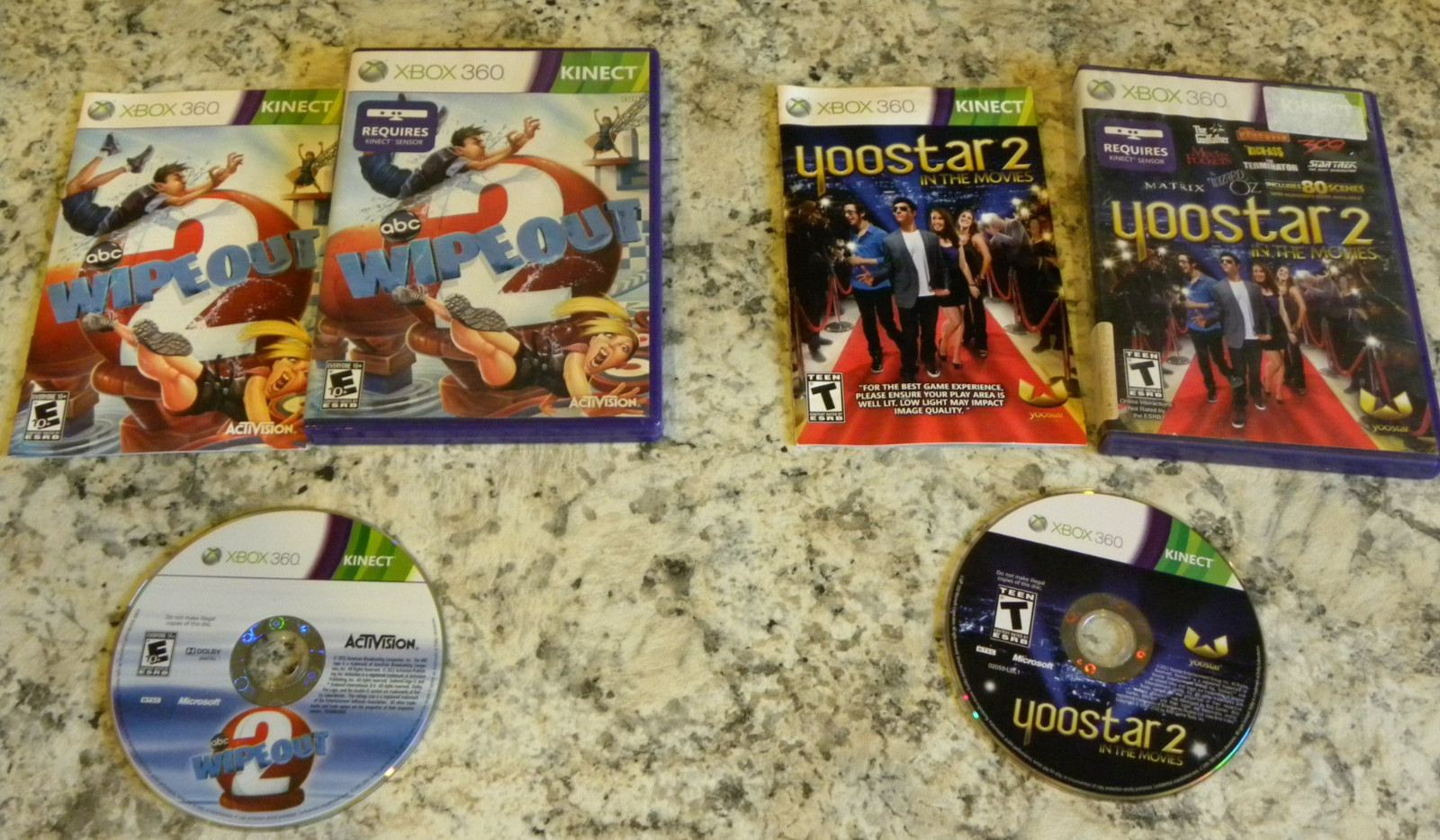 Xbox 360 S Console Bundle w/ Kinect, Controllers, 6 Games, Headset, Wifi Tested