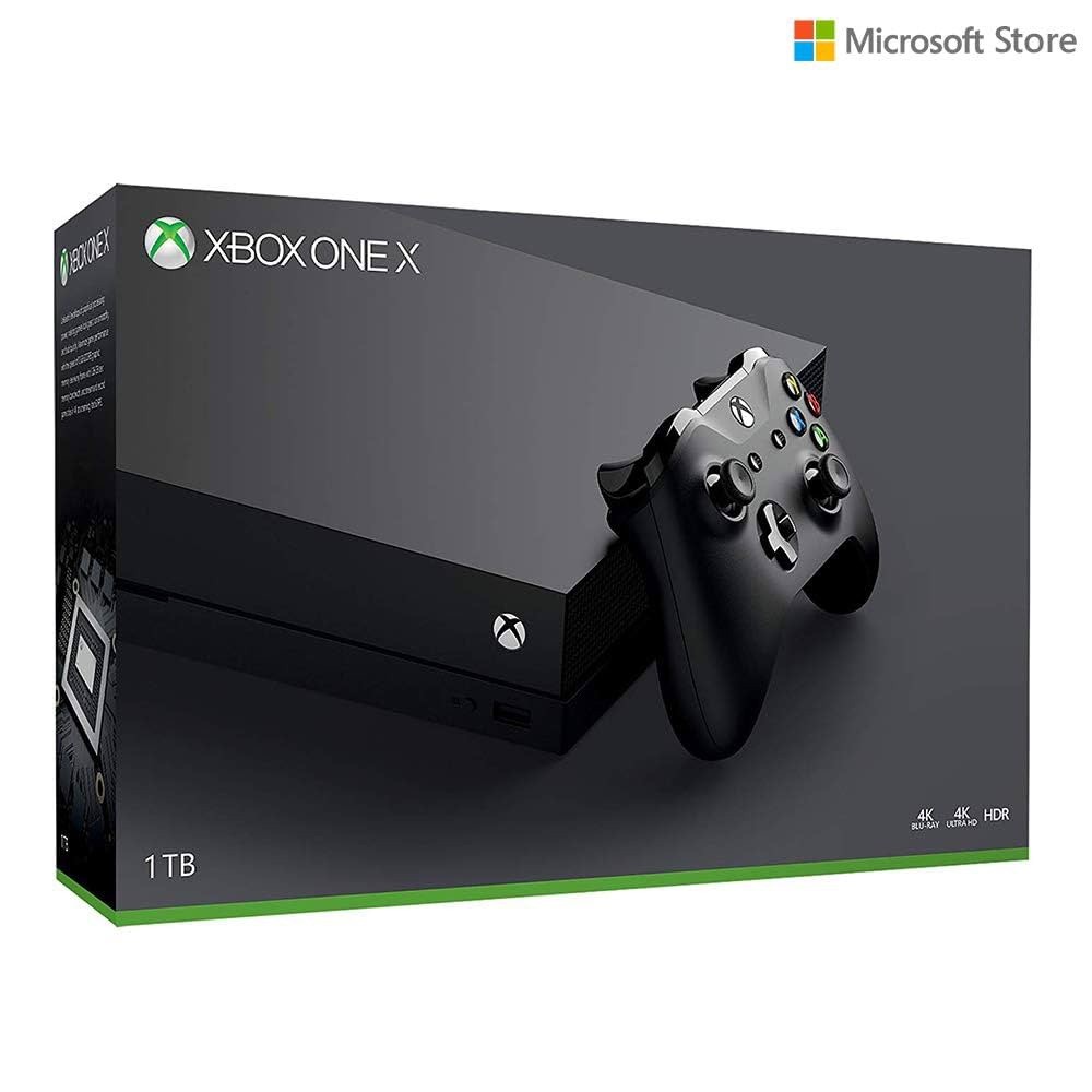 Microsoft Xbox One X 1TB with controller and headset