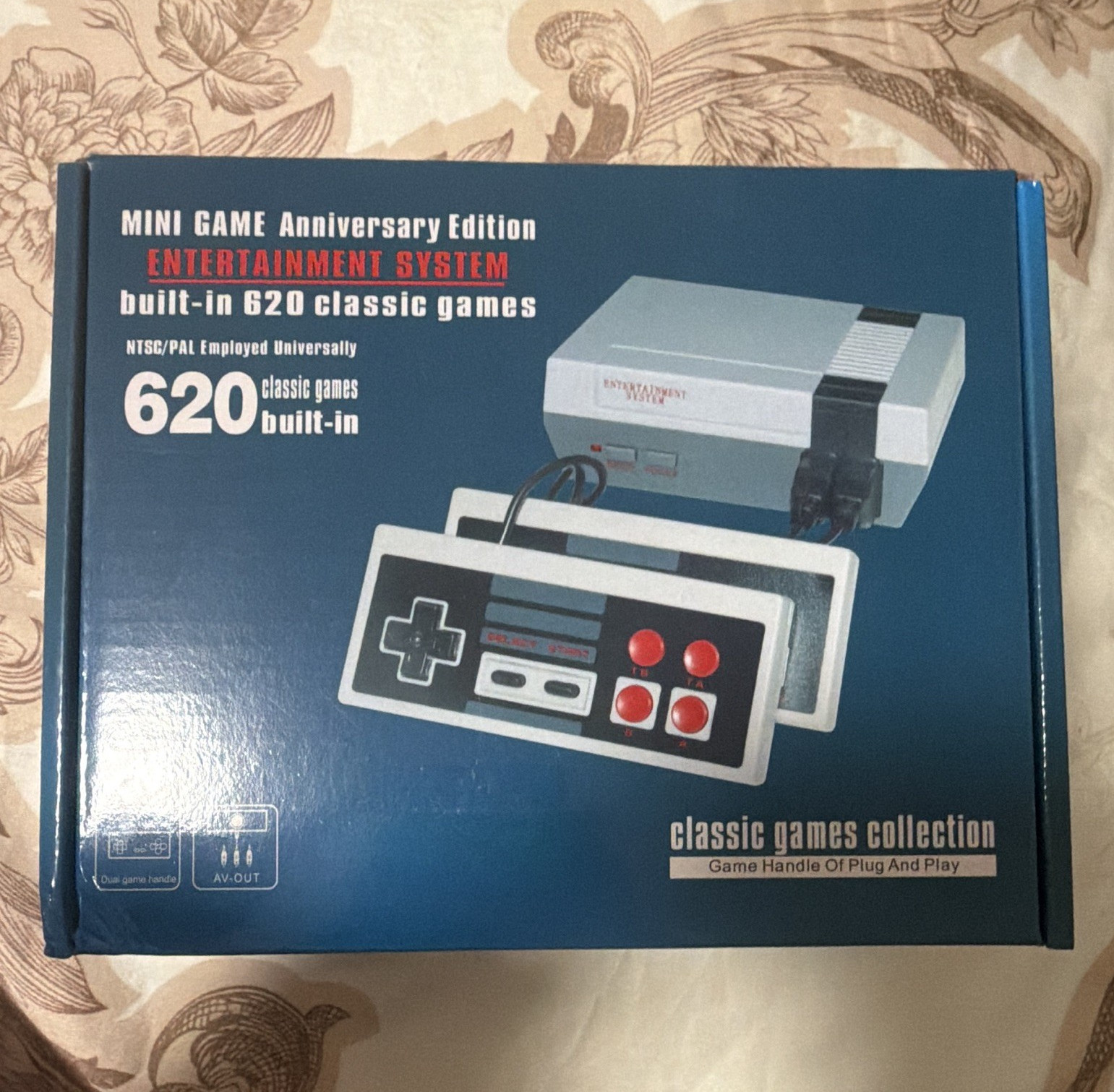 Mini Game Anniversary Edition 620 NES Home Console, 620 Built-In Games, AV-Out