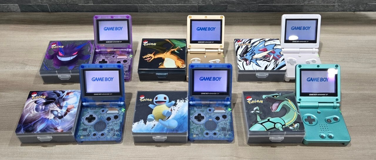Nintendo Gameboy Advance SP Pokémon Reshell Choose your favorite color