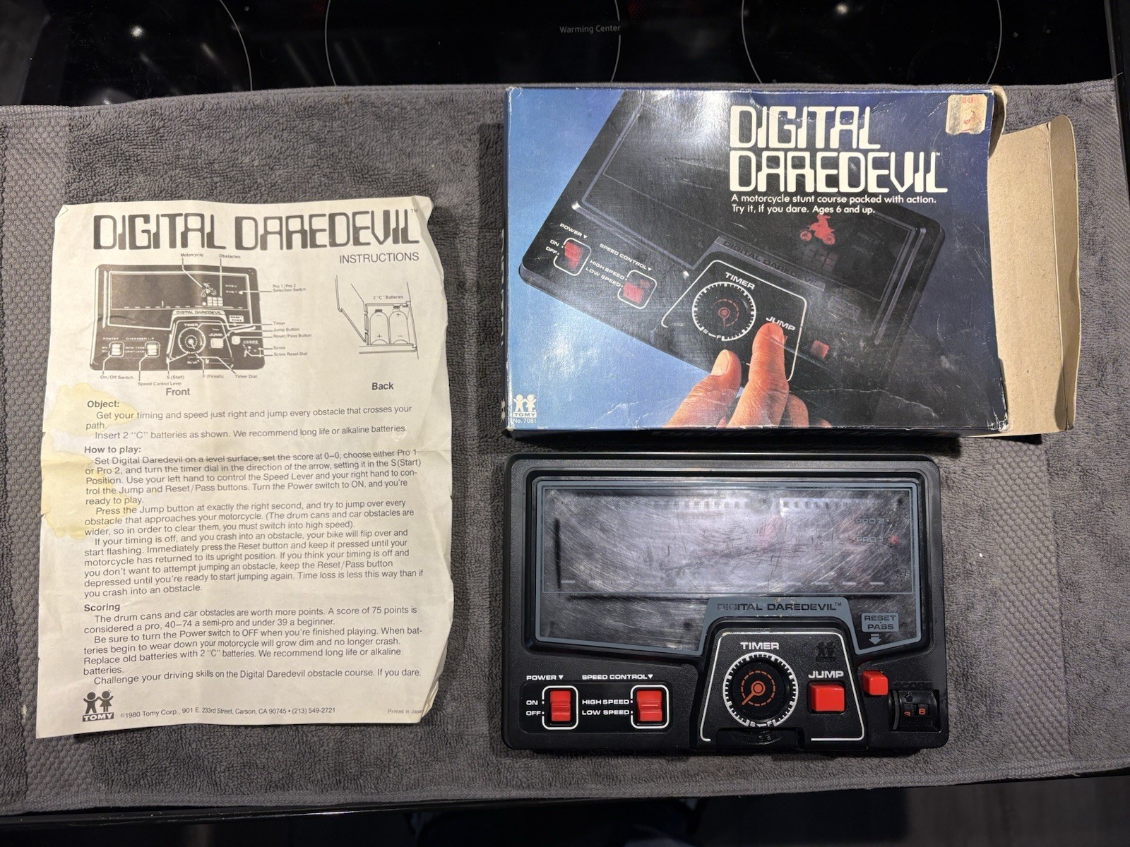 Vintage 1980 Tomy Digital Daredevil Handheld Game w/ Box & Manual – Powers On