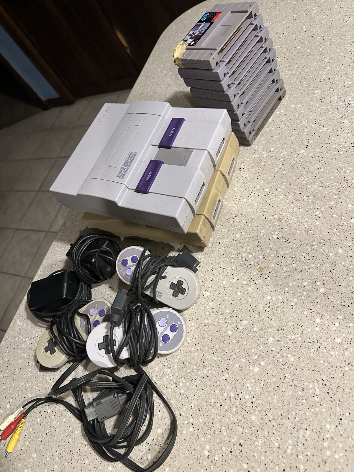 Super Nintendo SNES Bundle Two Consoles 3 Controllers & 9 Games Tested