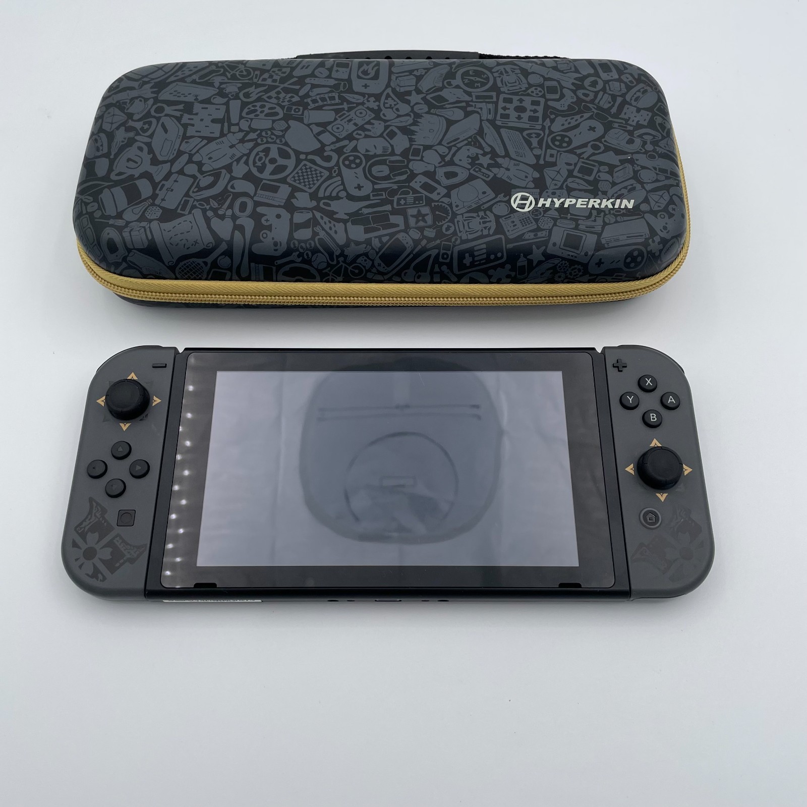 Nintendo Switch Handheld Console Monster Hunter Rise Edition Gray w/ Case