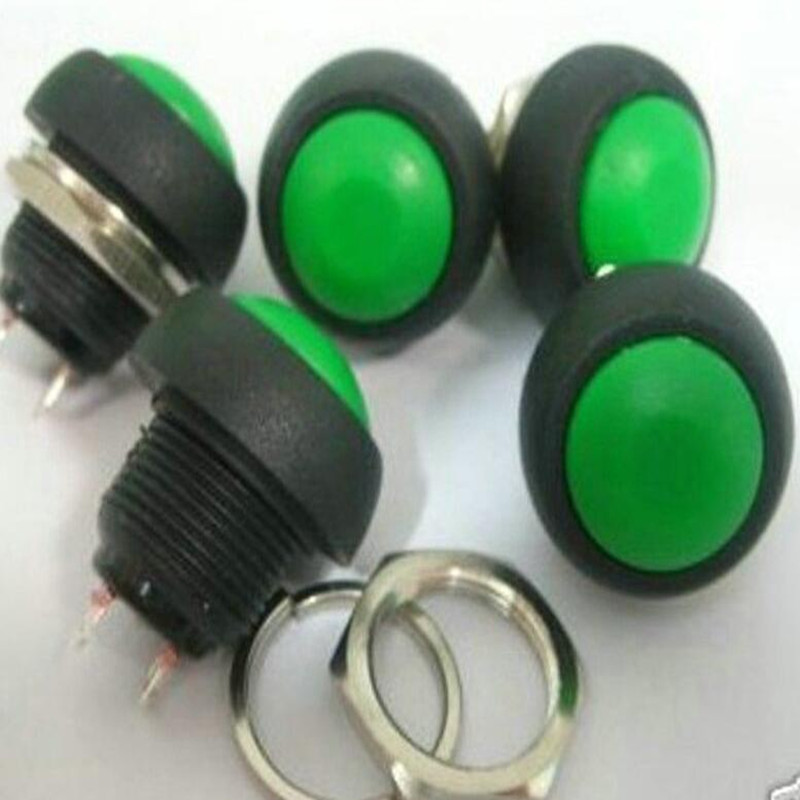 1,Green OFF-(ON) PushButton Horn/Bell Car Switch,G33B