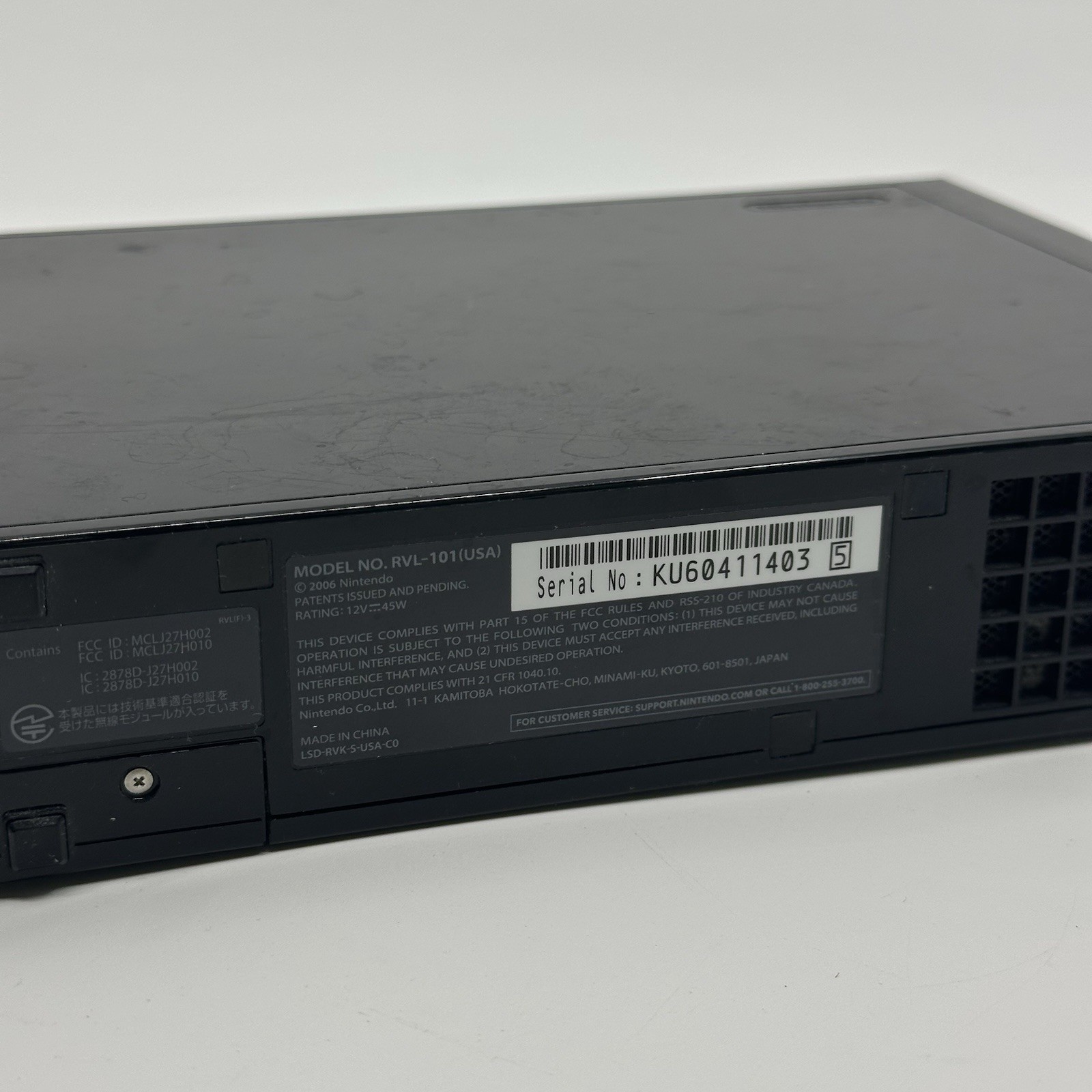 Nintendo Wii Replacement Console Only Black RVL-101 (USA) Tested Working