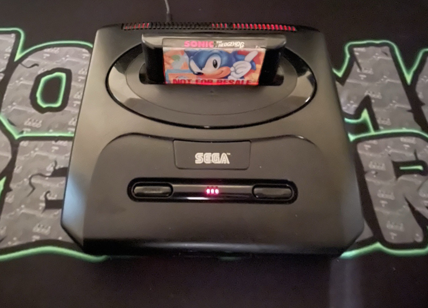 SEGA Genesis Model 2! Red LED Mods! Red Text Controller, AV and Power Included!