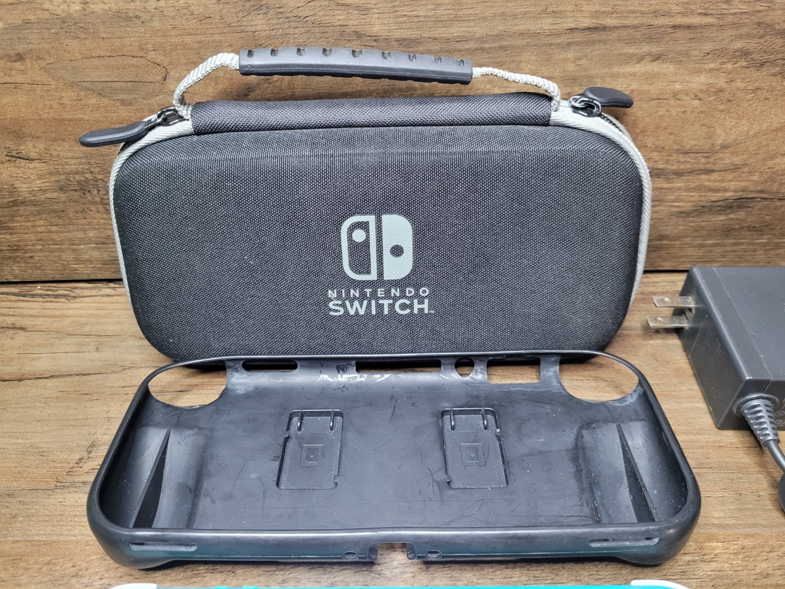 Nintendo Switch Lite Teal Turquoise Blue, OEM Charger, Case, Tested Works