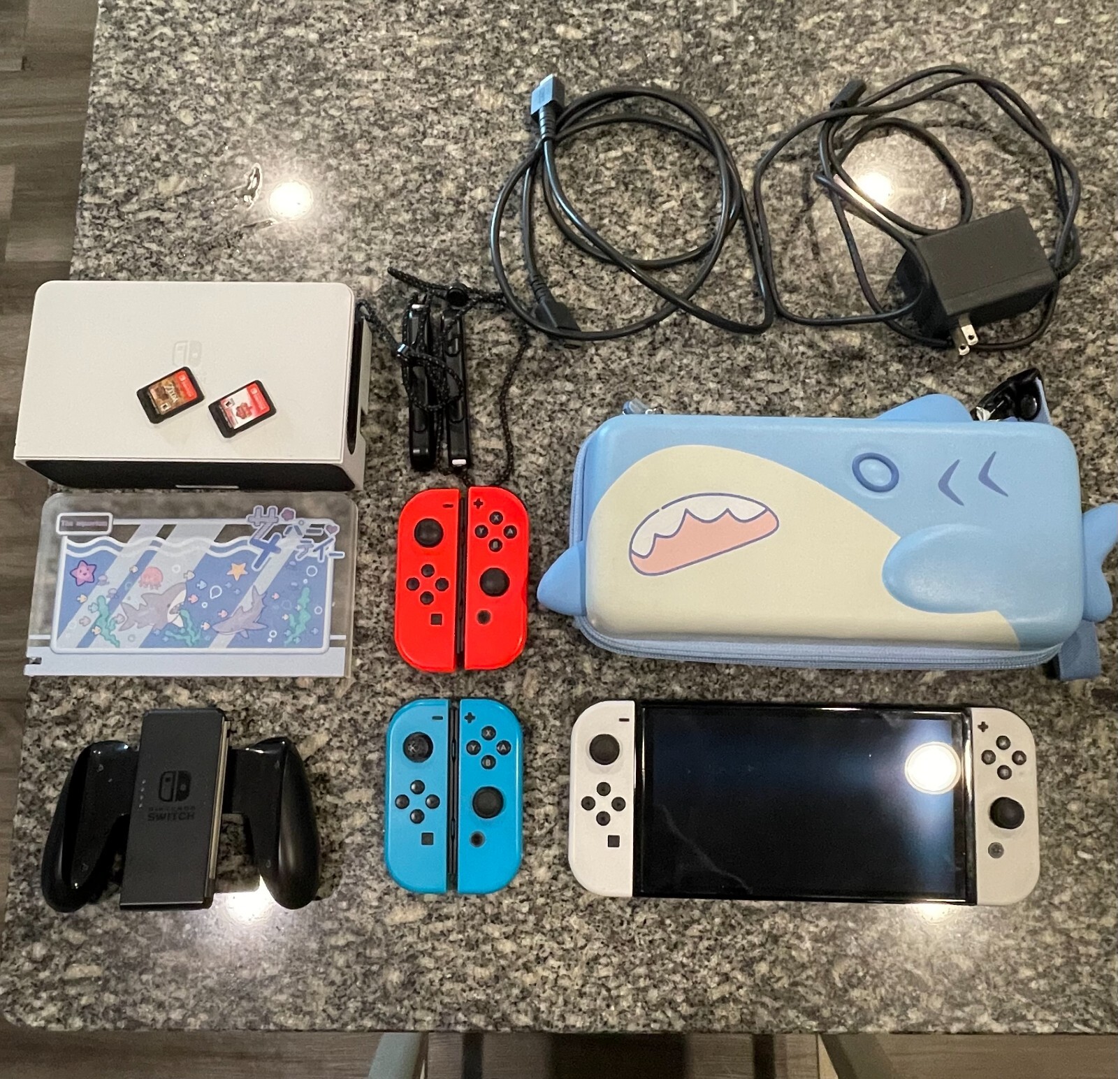 Nintendo switch OLED, plus joycons, case for dock and switch, 128Gb sd card