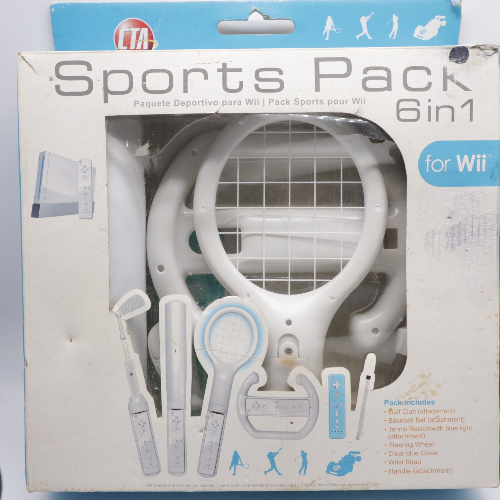 NINTENDO WII CONSOLE RVL-001 CONTROLLER YOUR SHAPE SPORTS PACK BUNDLE LOT TESTED