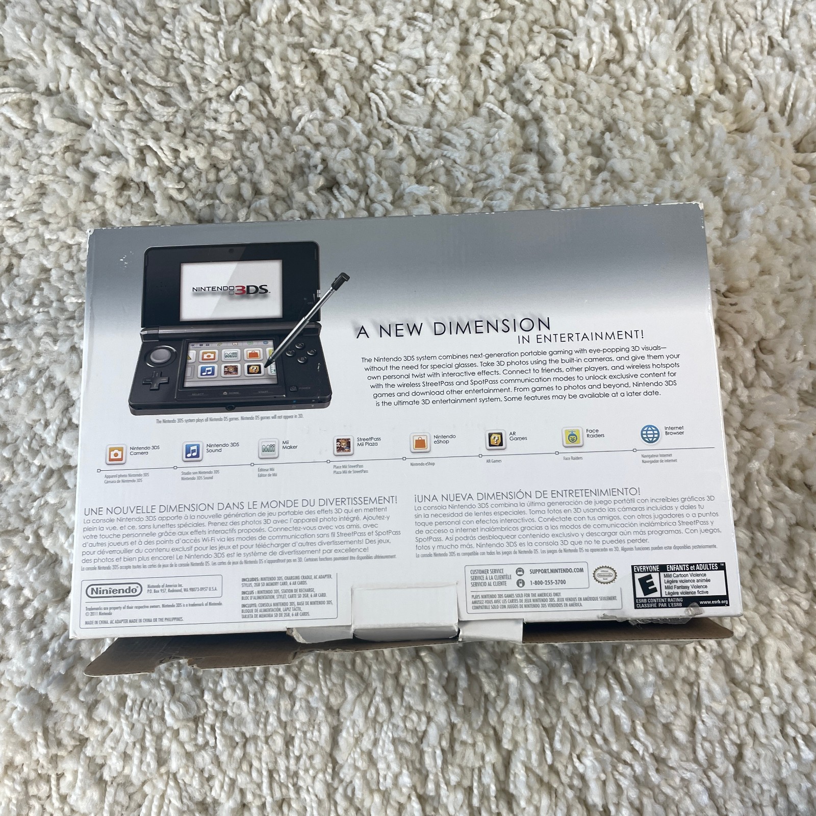 Nintendo 3DS Cosmo Black Handheld Console System CTR-001 Complete in Box CIB