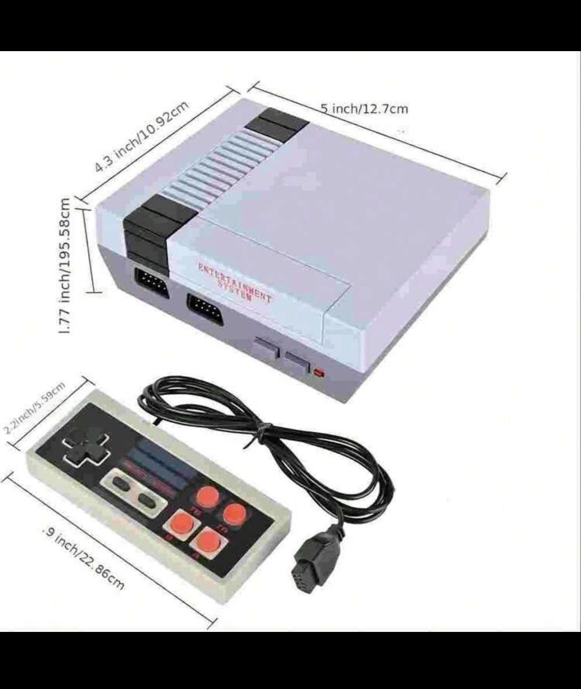 Family Computer System Console 620 Games AV Out 2 Controllers Gray/Black/Red