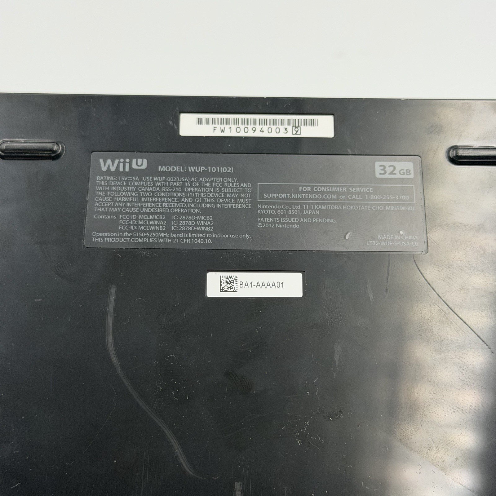 Nintendo Wii U Console ONLY *DEFECTIVE – SYSTEM MEMORY ERROR 160-0103*