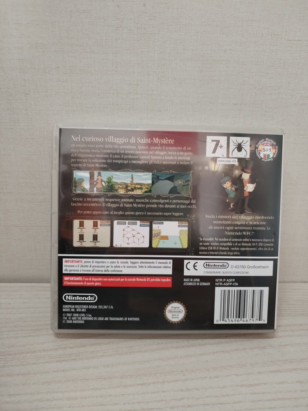 Nintendo Ds Lite Console Professor Layton And The Country Of Mister Pal Italiana CIB