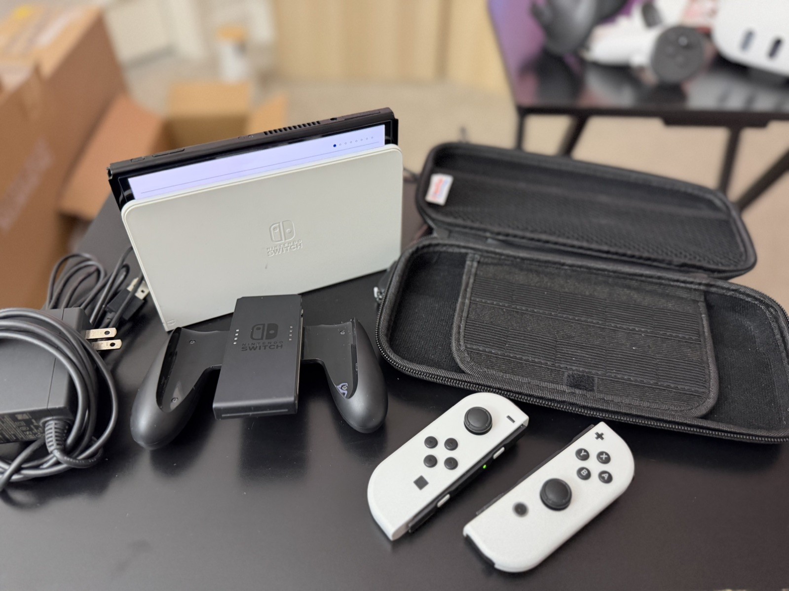 Nintendo Switch OLED White Console Bundle w/ Case, 64GB SD Card & Accessories