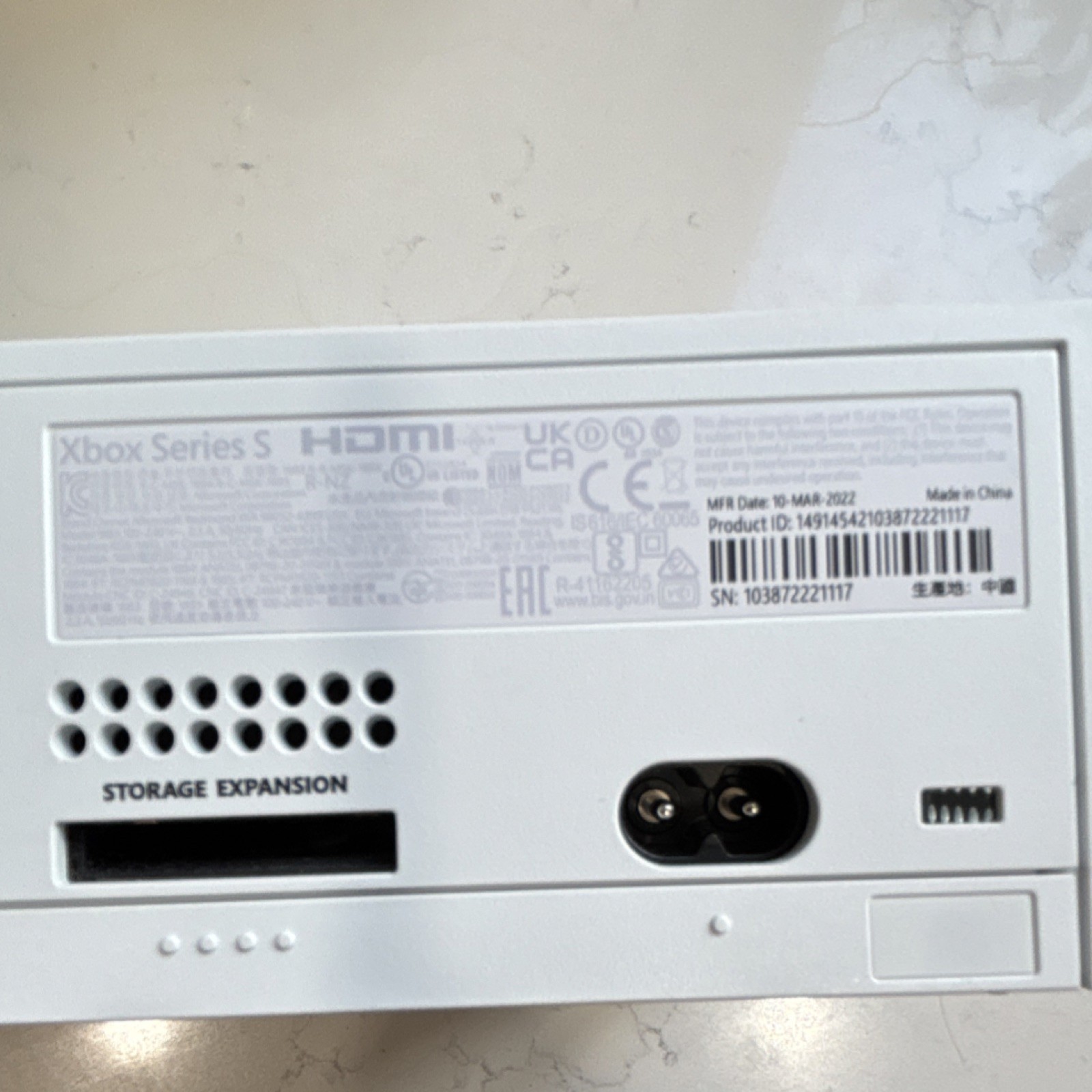 Microsoft Xbox Series S Home Console White Storage Expansion HDMI USB-A Ethernet