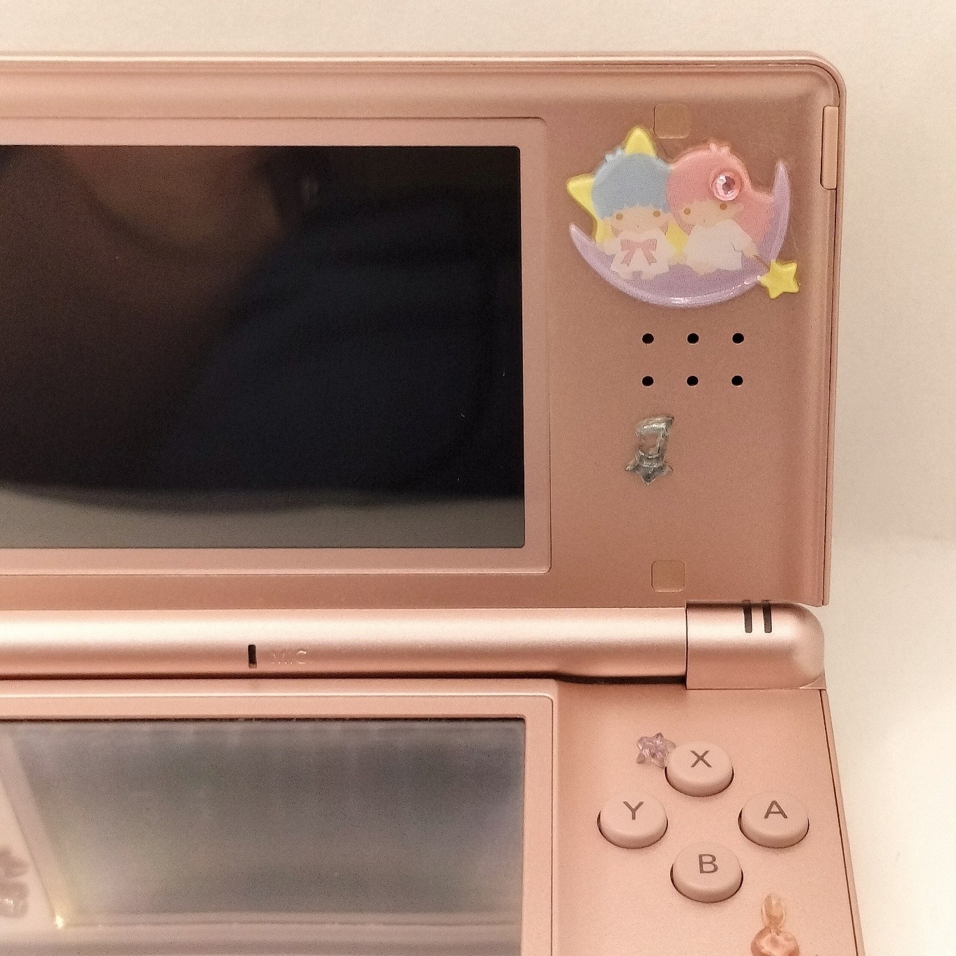 Nintendo DS Lite Metallic Rose Console Cute Sanrio Little Twin Stars Deco Japan