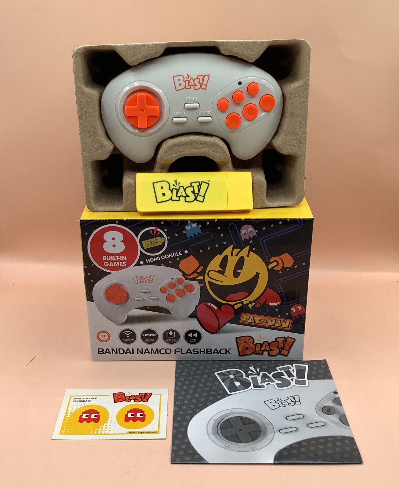 Bandai Namco Flashback Blast Pac-Man HDMI Dongle Video Game 8 Games Console