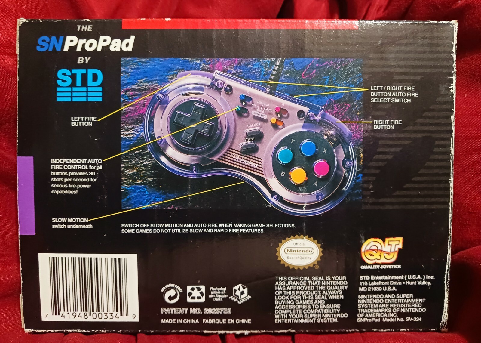 The 1992 SNES ProPad By STD Rare Find!! Original Box!!