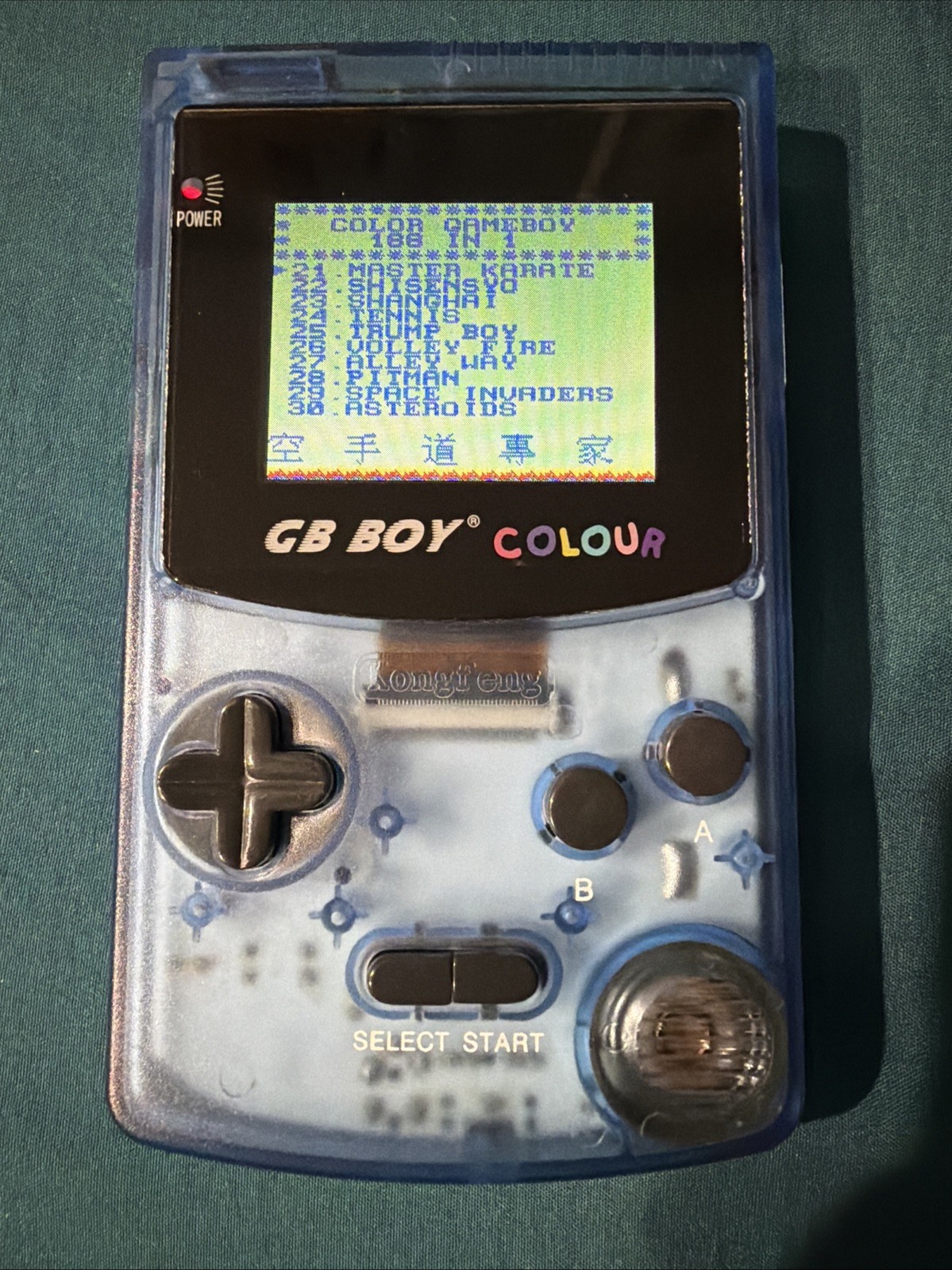GB BOY COLOUR Kongfeng 66 in 1 Handheld Gameboy Color Clone Crystal Blue In Box
