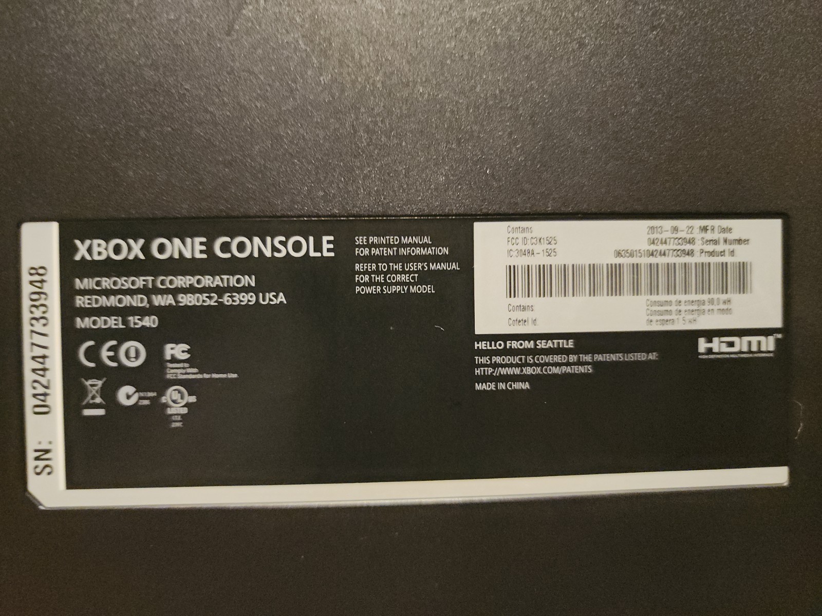 Microsoft Xbox One 500GB Black Console, Controller Plug And Play, Works, Tested