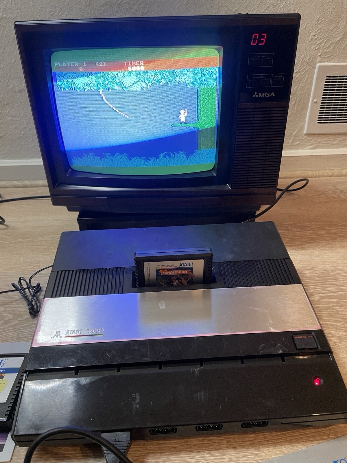 Atari 5200 4 Port Console, Rebuilt Controller, Power Mod, 9 Games. Fully Tested