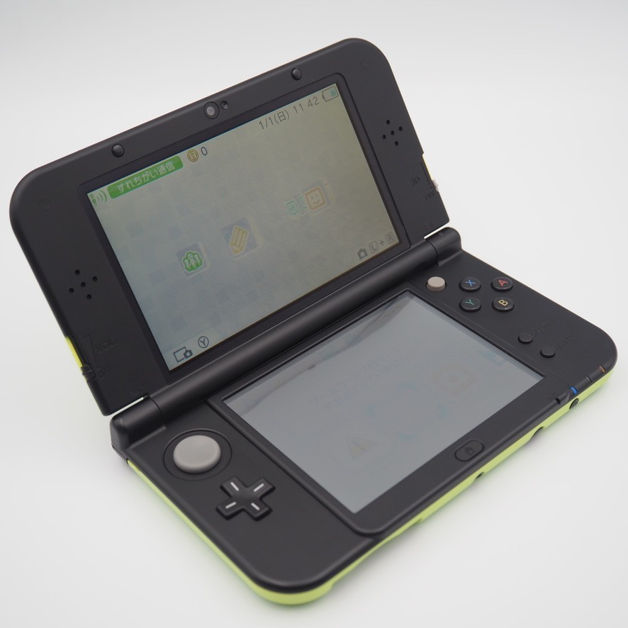 [EXC] New Nintendo 3DS XL LL lime Black Console Stylus Tested Japanese ver
