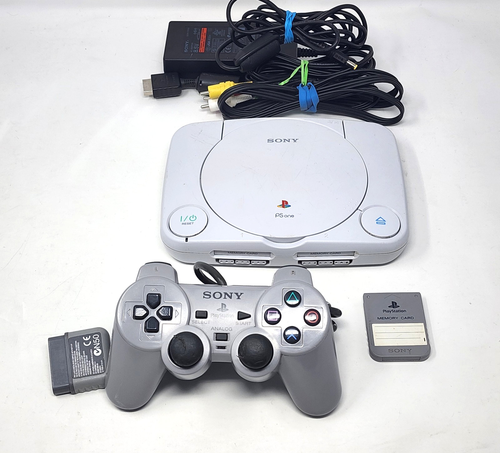 Sony Playstation 1 Slim Console w/ OEM Gray Controller & Memory Card – TESTED