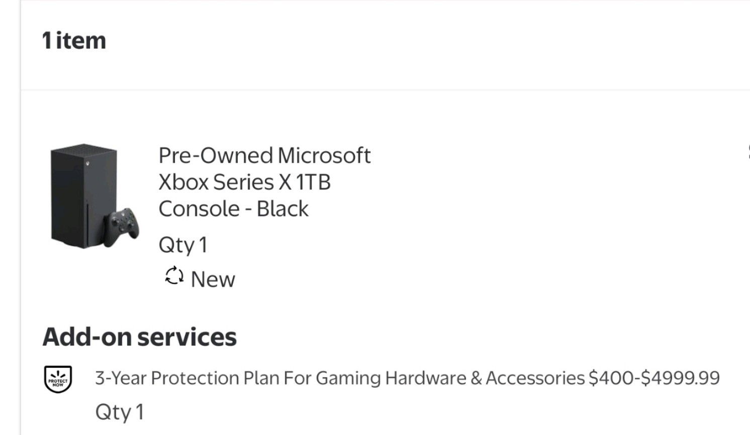 Microsoft Xbox Series X Console 1TB SSD w/ 2 years insurance inc. Black Open Box