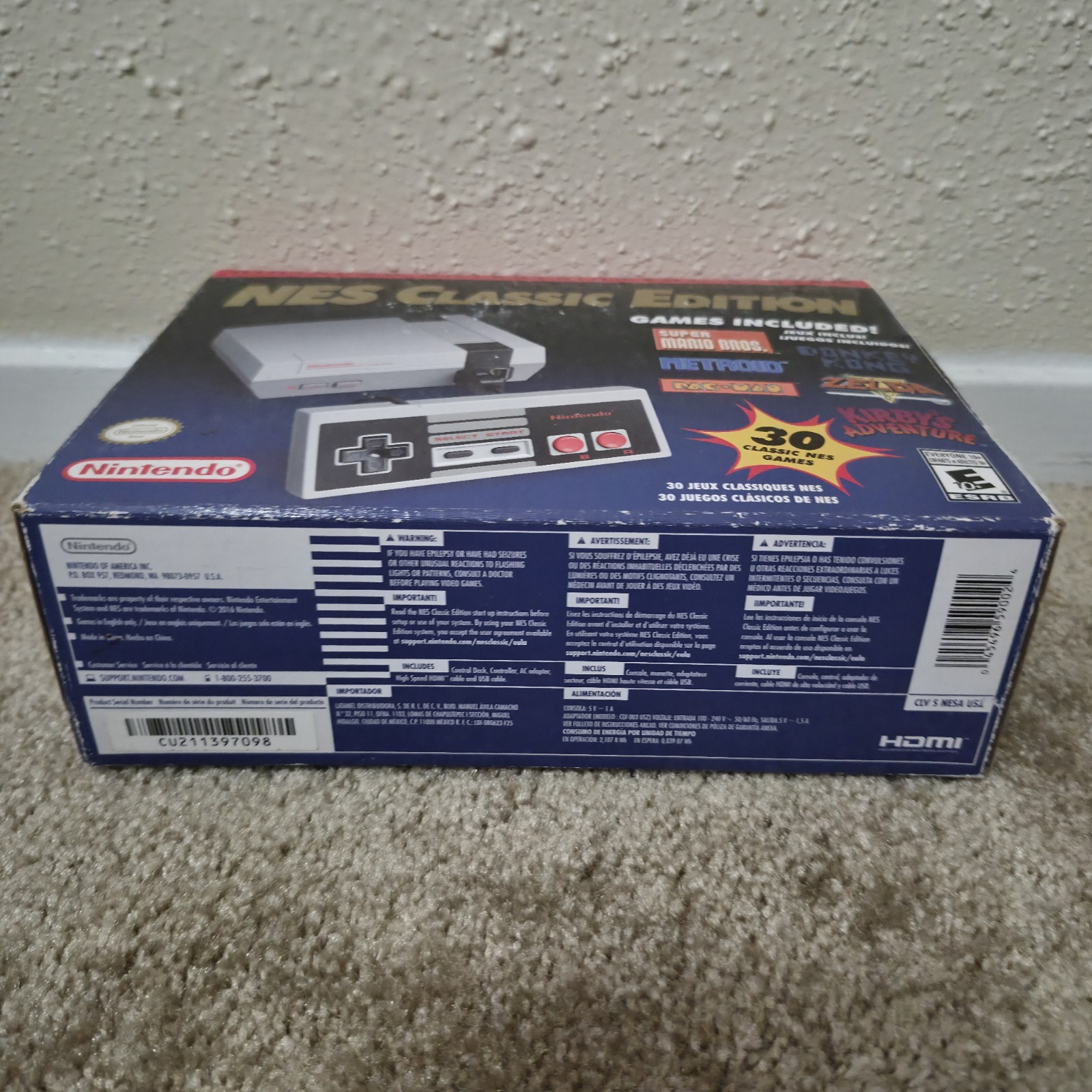 Nintendo Entertainment System NES Classic Edition Console Gray w/ 30 NES Games