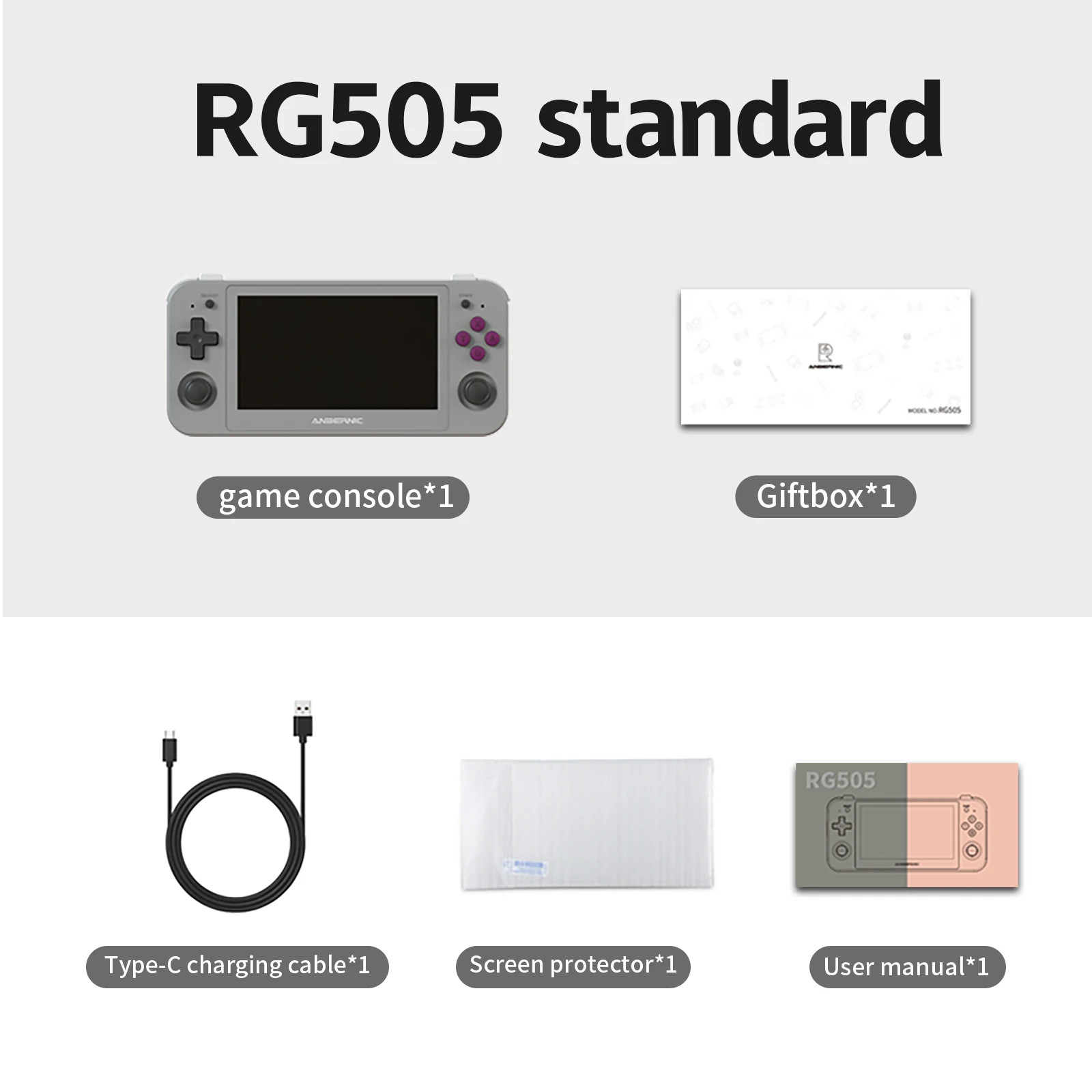 ANBERNIC RG505 Handheld Game Console 4.95 Inch OLED Android 12 T618 OTA Update