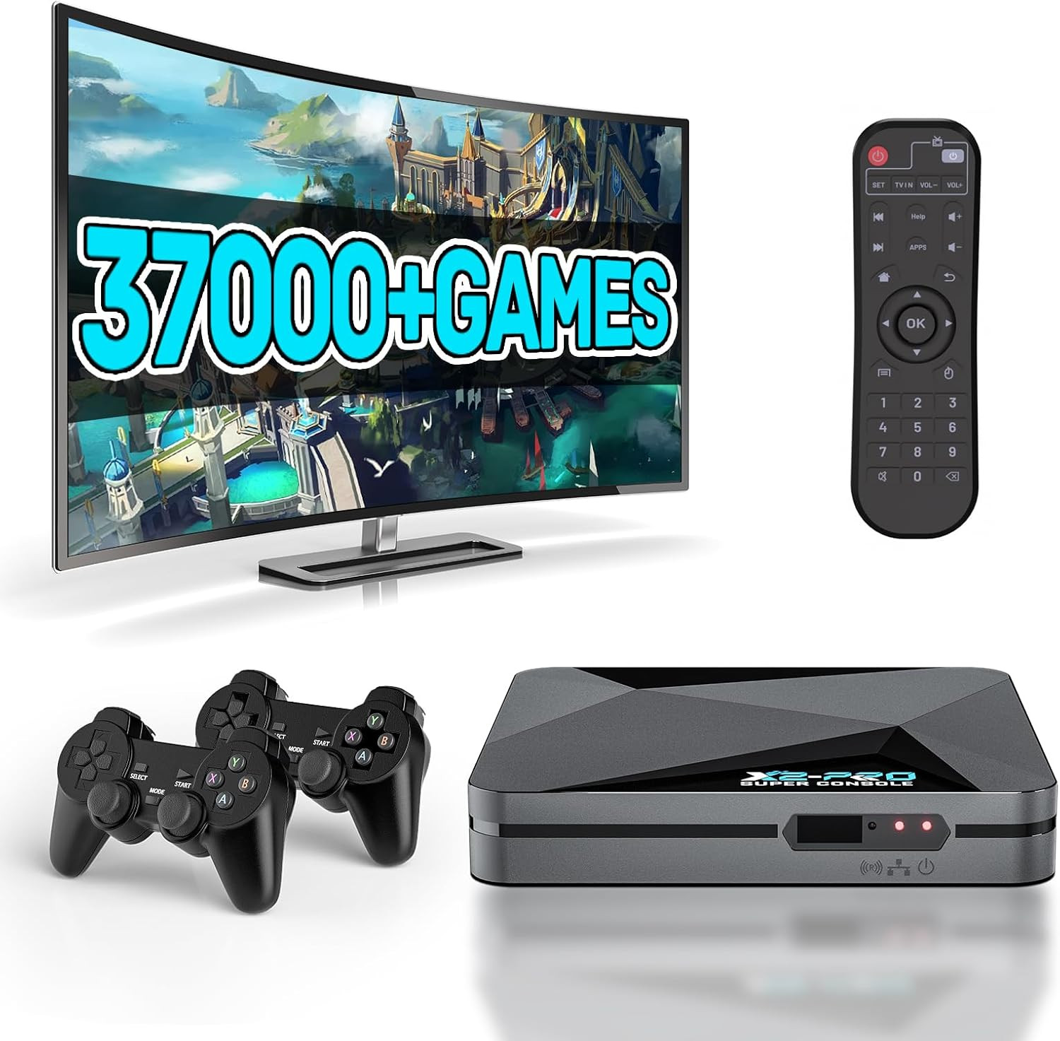 Super Console X2 Pro Retro Game Console Built-In 37000+ Games, Android 9.0/Emuel